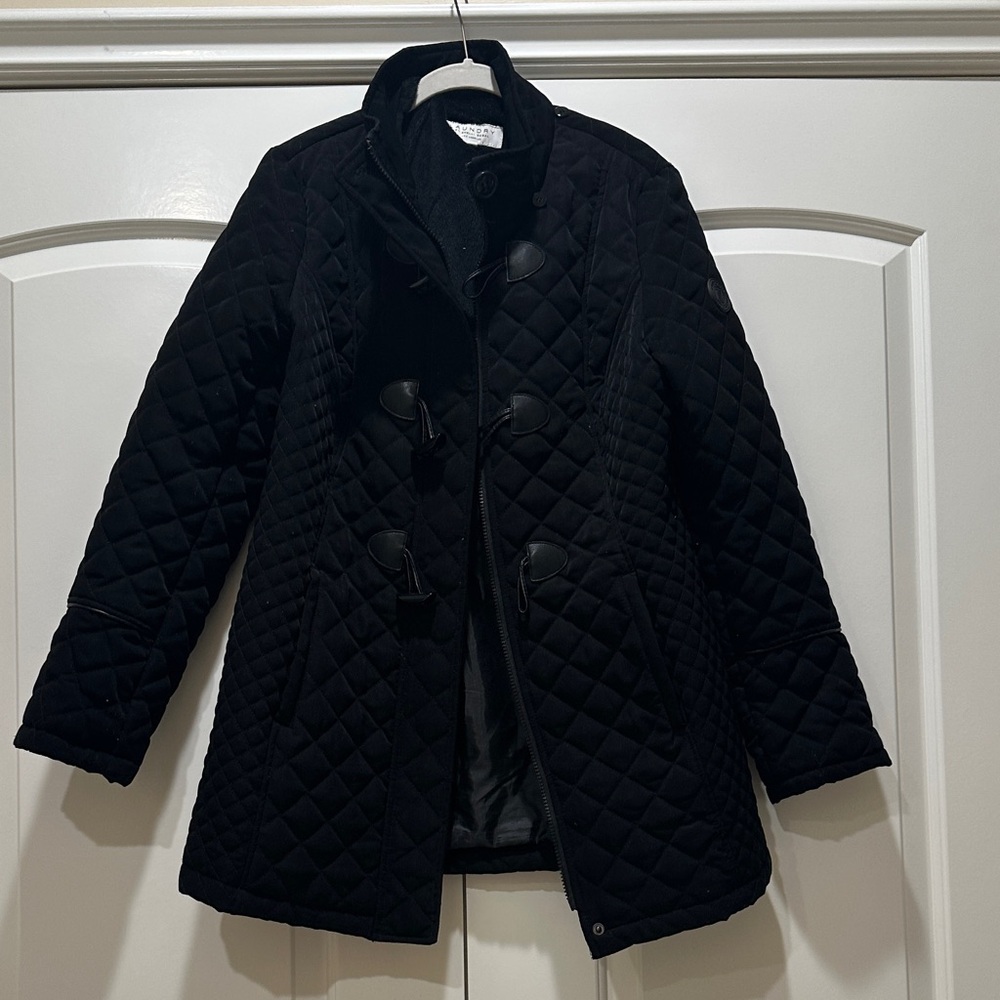 Laundry By Shelli Segal Black Quilted Puffer Coat
